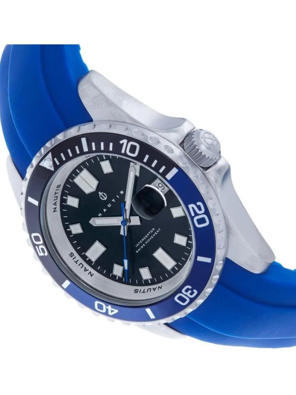 NWT Nautis Interceptor Quartz Black Dial Batman Bezel Men's Watch